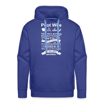 Pilots wife speech - Men's Premium Hoodie - royal blue - Front - Liam (192cm)