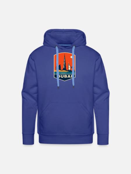 Dubai Skyline Sunset Patch - Men's Premium Hoodie - royal blue