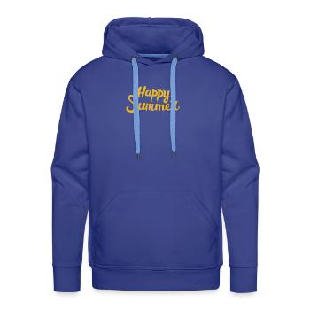 Happy Summer Handlettered Script - Men's Premium Hoodie - royal blue - Front - Liam (192cm)