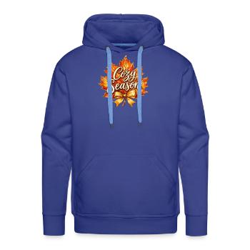 Cozy Season Fall Leaves Halloween Thanksgiving - Men's Premium Hoodie - royal blue - Front - Liam (192cm)