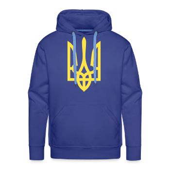 Ukraine Coat of Arms gold - Men's Premium Hoodie - royal blue - Front - Liam (192cm)