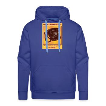 ​Not Accepting Calls - Vintage Retro Phone Introve - Men's Premium Hoodie - royal blue - Front - Liam (192cm)