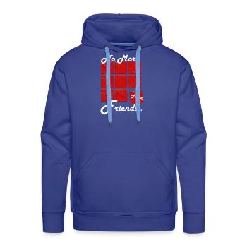 Plus de faux amis | Citation percutante - Molleton à capuche Premium pour homme - bleu royal - Devant - Liam (192cm)