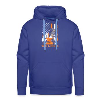 Soudeur du drapeau américain du 4 juillet - Molleton à capuche Premium pour homme - bleu royal - Devant - Liam (192cm)