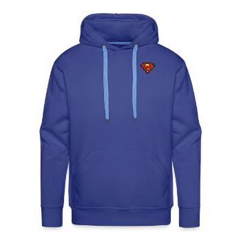 Superman petit logo S-Shield Broderie - Molleton à capuche Premium pour homme - bleu royal - Devant - Liam (192cm)