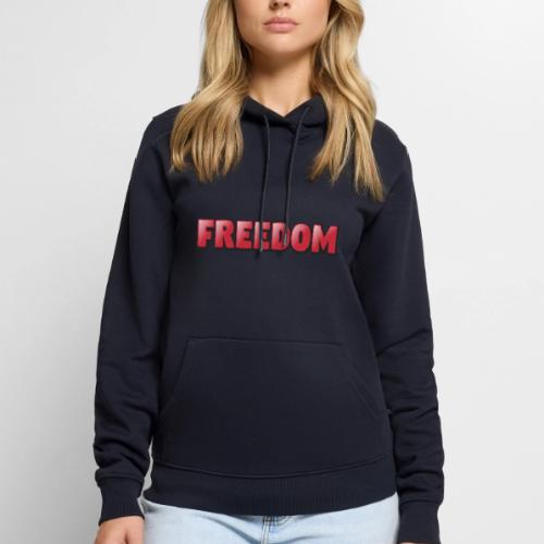 Freedom Bold 3D Word Art Design - Men's Premium Hoodie