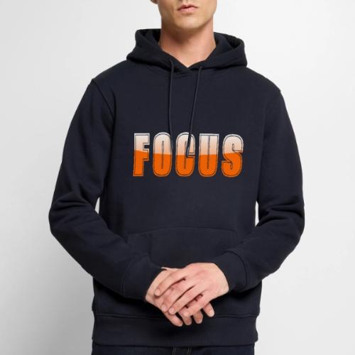 FOCUS Vibrant Orange Motivational Word Design - Men's Premium Hoodie