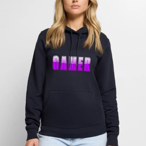 Gamer Purple Glossy Collegiate Design - Men's Premium Hoodie
