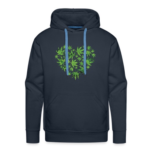 Weed Leaf Heart - Men's Premium Hoodie