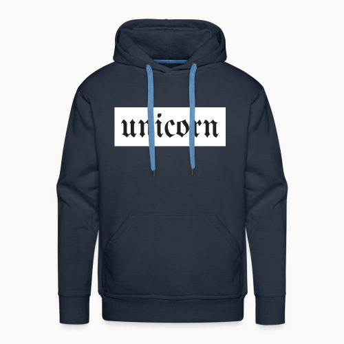 Gothic Unicorn Text White Background - Men's Premium Hoodie