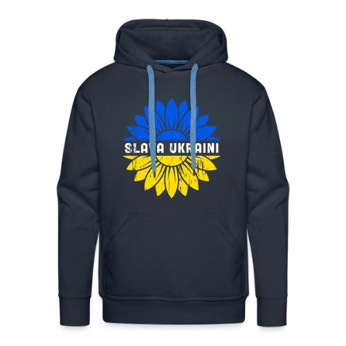 Slava Ukraini Vintage Sunflower Flag T-Shirt - Men's Premium Hoodie