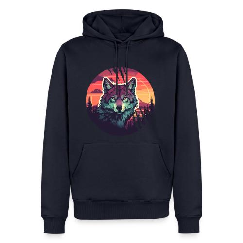 Colorful Wolf Stare - Men's Premium Hoodie