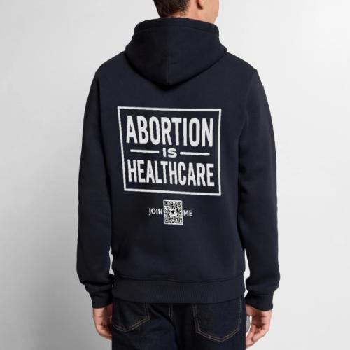 Abortion (white, back-facing) - Men's Premium Hoodie