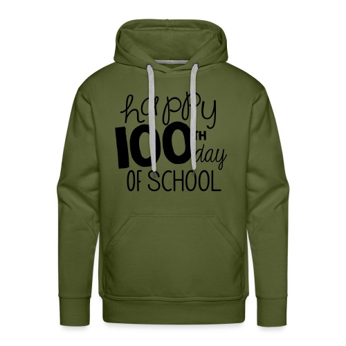 Happy 100th Day of School Chalk Teacher T-Shirt - Men's Premium Hoodie