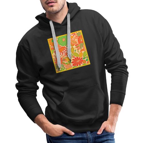 Vibrant Blossom Elegance Pattern - Men's Premium Hoodie