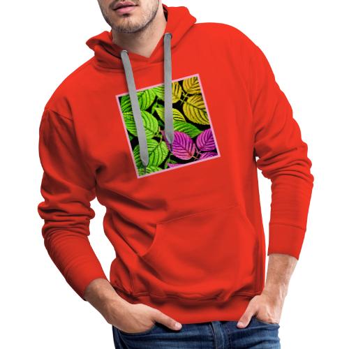 Stunning Neon Leaves Pattern - Men's Premium Hoodie