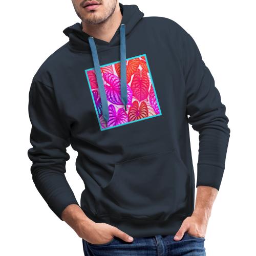 Color Burst Leaves Neon Elegance - Men's Premium Hoodie