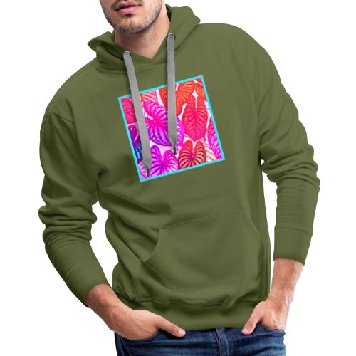 Color Burst Leaves Neon Elegance - Men's Premium Hoodie