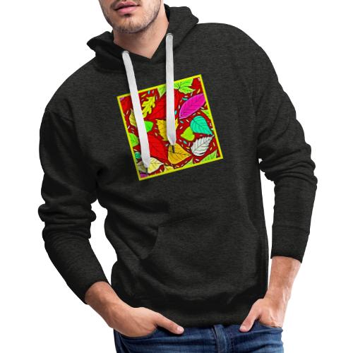 Rainbow Leaves Vibrant Pattern - Men's Premium Hoodie