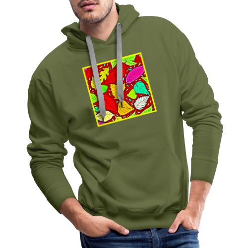 Rainbow Leaves Vibrant Pattern - Men's Premium Hoodie