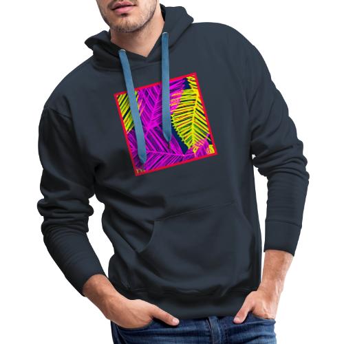 Neon Leaf Delight Chromatic Art - Men's Premium Hoodie