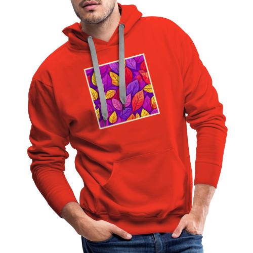 Colorful Cartoon Foliage: Purple & Yellow - Men's Premium Hoodie