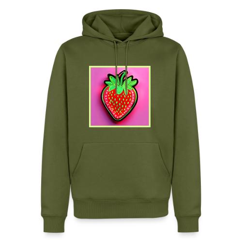 Vibrant Strawberry Neon Sign - Men's Premium Hoodie