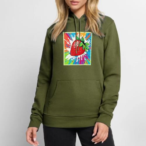 Vibrant Strawberry Artwork - Men's Premium Hoodie