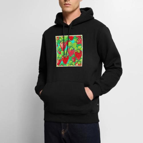 Strawberry Pop Art Pattern - Men's Premium Hoodie