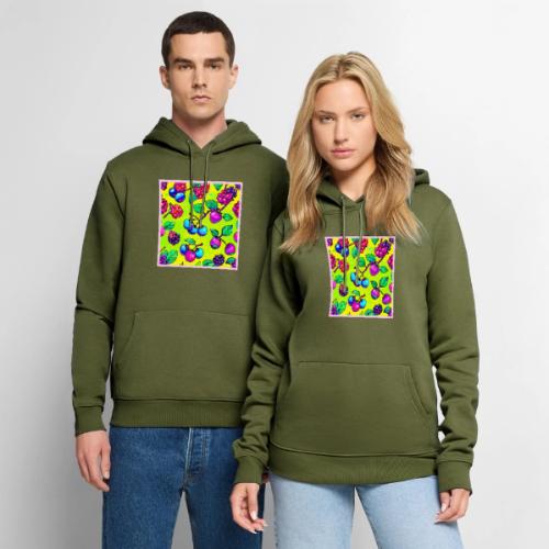 Bright Berry Fruit Pattern - Men's Premium Hoodie