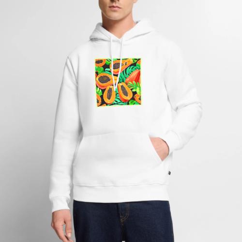 Papaya and Leaves Fresh Pattern - Men's Premium Hoodie