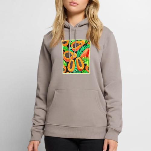Papaya and Leaves Fresh Pattern - Men's Premium Hoodie
