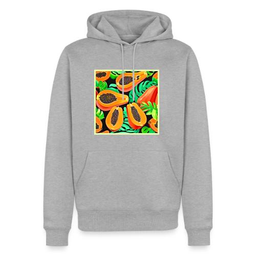 Papaya and Leaves Fresh Pattern - Men's Premium Hoodie