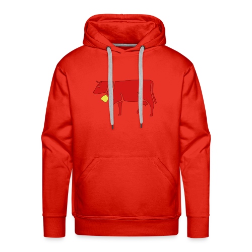 red cow with cowbell - Men's Premium Hoodie