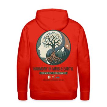 Harmony Mind Tree - Men's Premium Hoodie - red - Back - Liam (192cm)