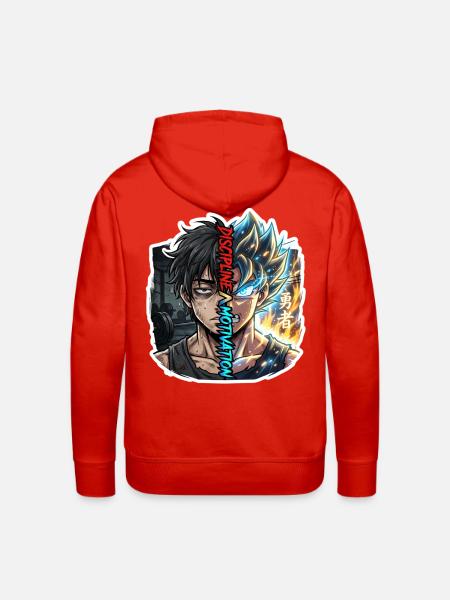 Dual Neon Warrior Split - Men's Premium Hoodie - red