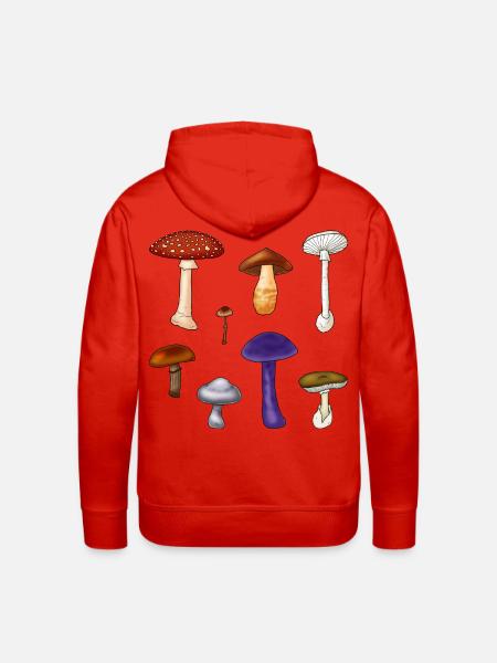 Poisonous Mushrooms - Men's Premium Hoodie - red