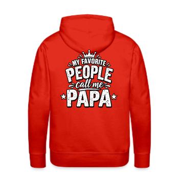 My Favorite People call me Papa - Men's Premium Hoodie - red - Back - Liam (192cm)