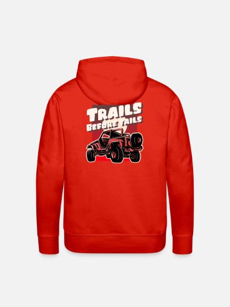 Trails Before Tails Monster Truck - Men's Premium Hoodie - red