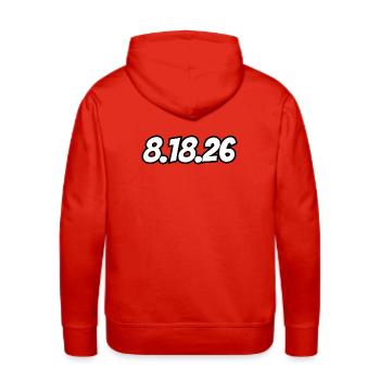 25K on 8.18.26 - Men's Premium Hoodie - red - Back - Liam (192cm)