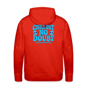 Chill Out Ice Cubes Retro Groovy Typography - Men's Premium Hoodie - red - Back - Liam (192cm)