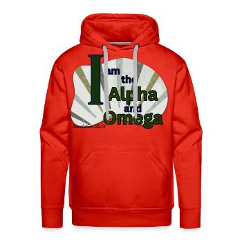 I am the Alpha and Omega - Men's Premium Hoodie - red - Front - Liam (192cm)
