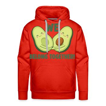 Matching Twin Shirts - Cute Avocado We Belong - Men's Premium Hoodie - red - Front - Liam (192cm)