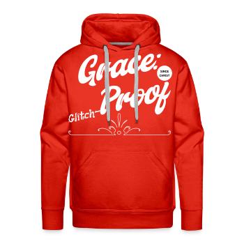 Grace Glitch- Proof  - Men's Premium Hoodie - red - Front - Liam (192cm)