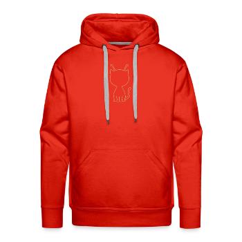 Neon Alien Cat Outline - Men's Premium Hoodie - red - Front - Liam (192cm)