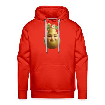 Cute Happy Pear 3D Character Tee - Men's Premium Hoodie - red - Front - Liam (192cm)