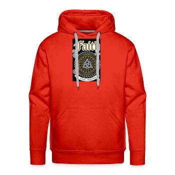 Faith Mandala Can Move Mountains - Men's Premium Hoodie - red - Front - Liam (192cm)