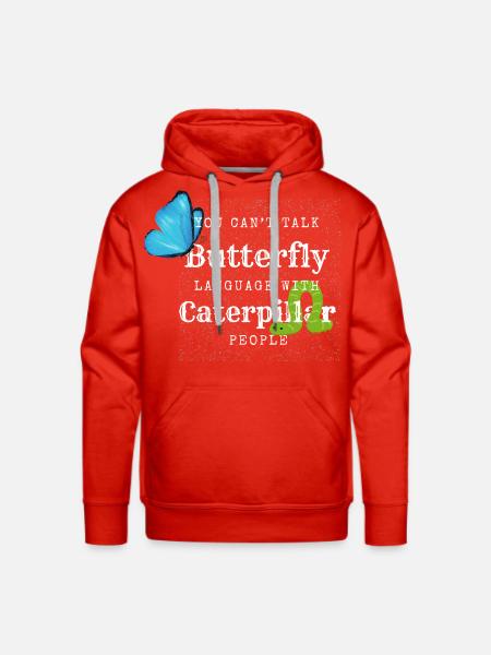 Butterfly Language Tee - Men's Premium Hoodie - red