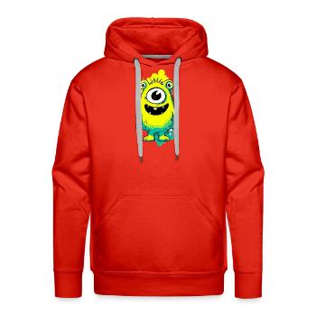 Neon Critter Monster Pop - Men's Premium Hoodie - red - Front - Liam (192cm)