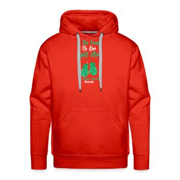 Family Strong: No One Fights Alone - Men's Premium Hoodie - red - Front - Liam (192cm)